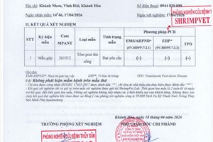 KẾT QUẢ XÉT NGHIỆM TÔM